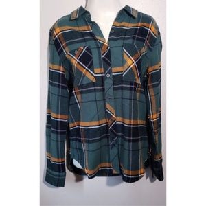 L.A. HEARTS • Olive Plaid Flannel Shirt